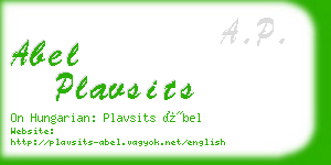 abel plavsits business card